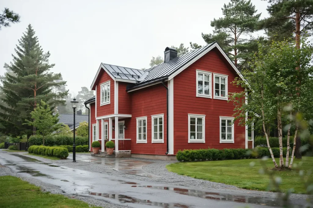 tr fasad skrapades och m lades om p villa i stenhamra eker
